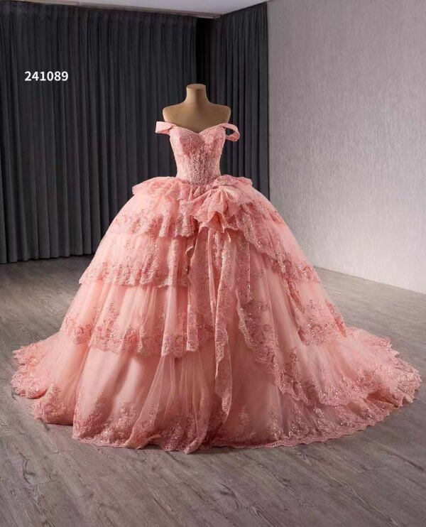 Luxury Model Red Long Ball Gown Prom Dresses 241089