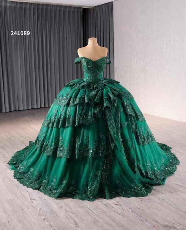 Luxury Model Red Long Ball Gown Prom Dresses 241089