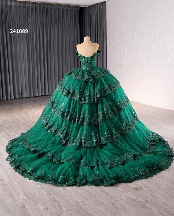 Luxury Model Red Long Ball Gown Prom Dresses 241089