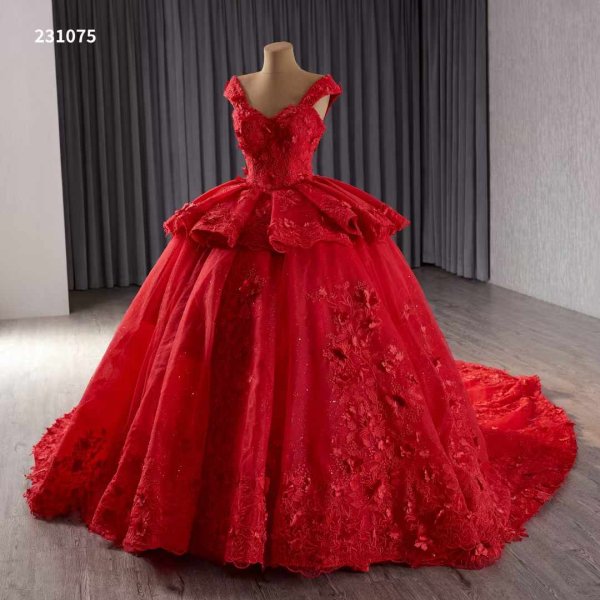 luxury model flower ball gown quinceanera dress 231075