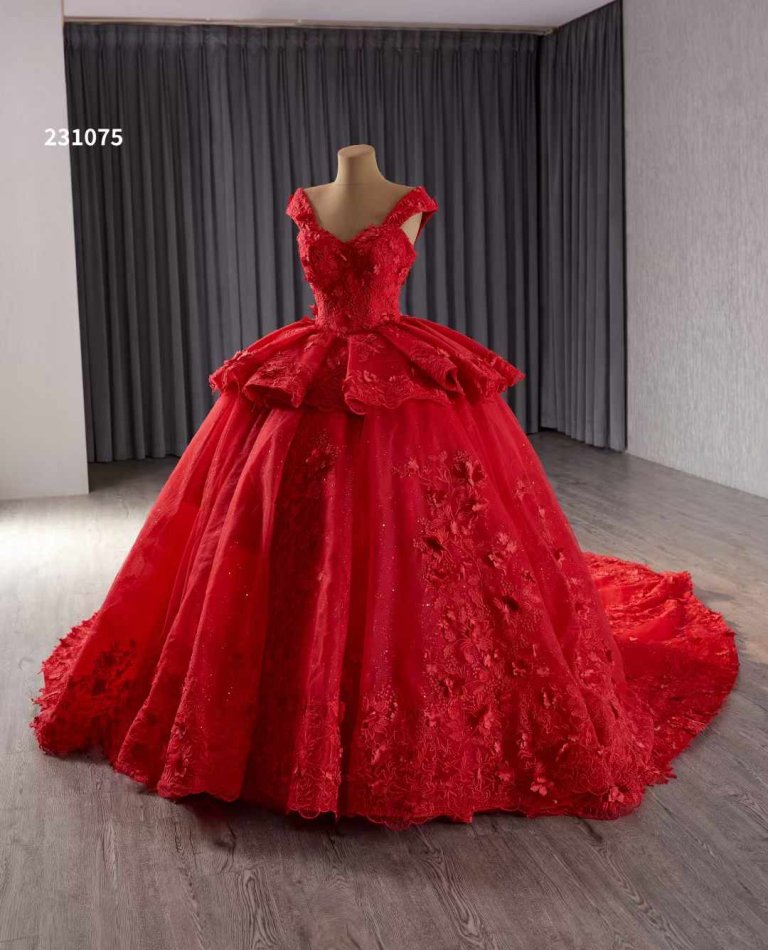 luxury model flower ball gown quinceanera dress 231075