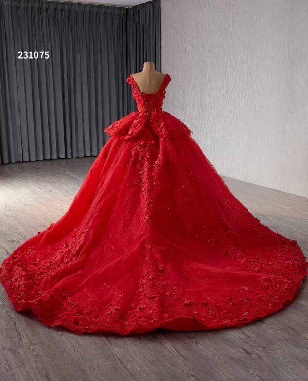 luxury model flower ball gown quinceanera dress 231075
