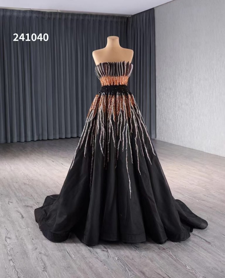 luxury model beading a line long eveningdress 241040