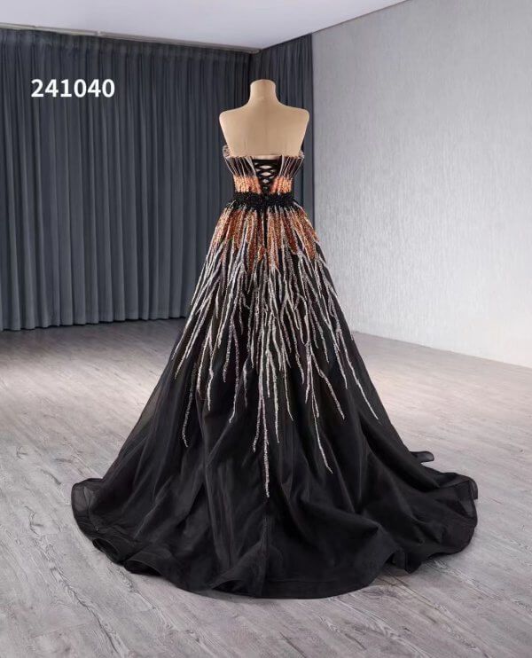 luxury model beading a line long eveningdress 241040