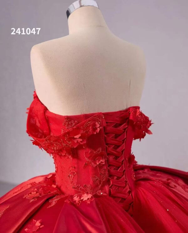 luxury model red ball gown prom dress quinceanera dress 241047