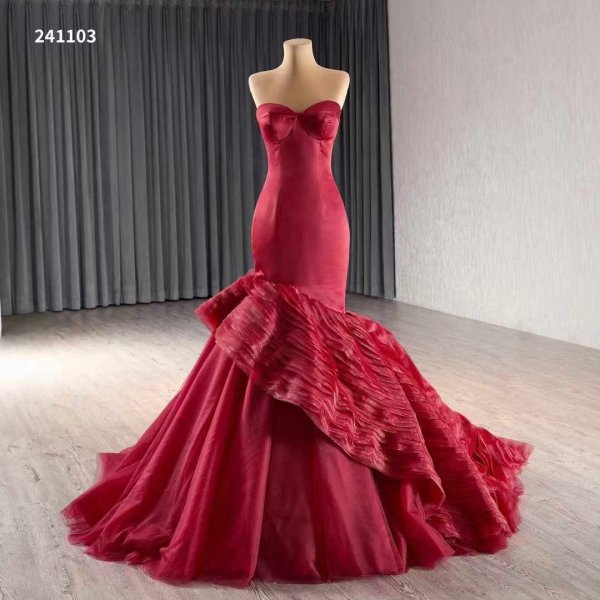 luxury model sexy sleeveless flormal evening dress 241103