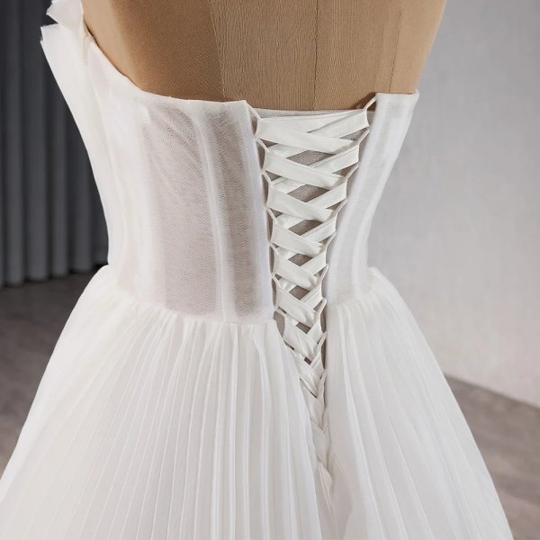 luxury model long flower sweep strain wedding dress 241107