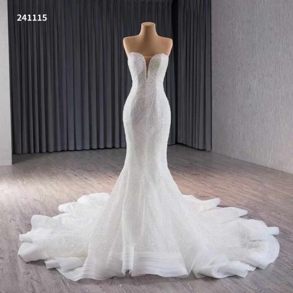 luxury model sexy long beading mermaid wedding dress 241115