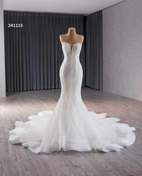 luxury model sexy long beading mermaid wedding dress 241115