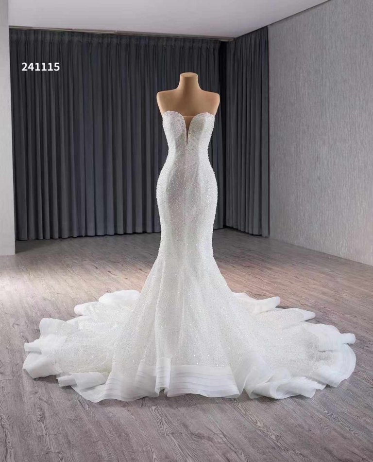 luxury model sexy long beading mermaid wedding dress 241115