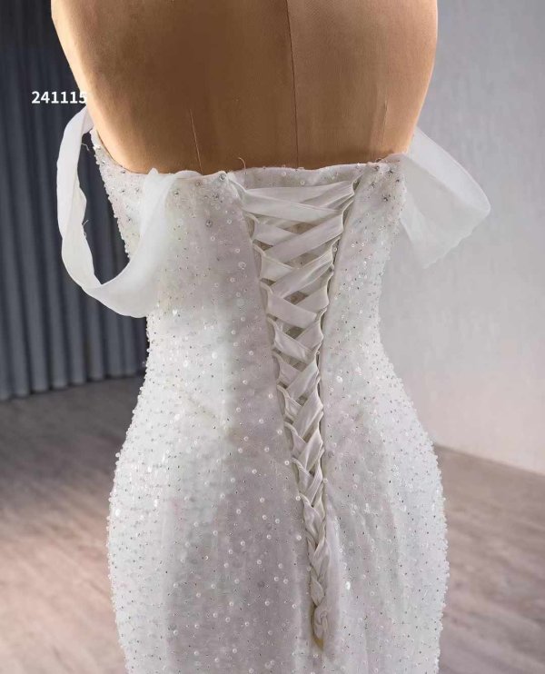 luxury model sexy long beading mermaid wedding dress 241115