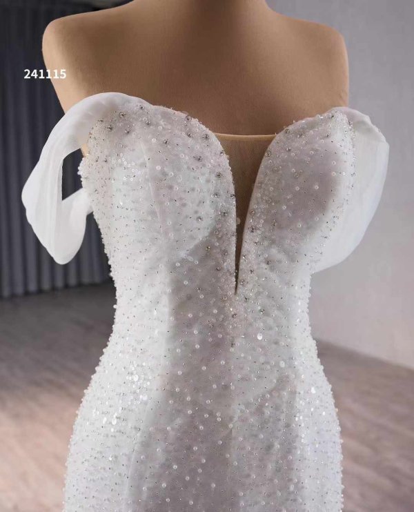 luxury model sexy long beading mermaid wedding dress 241115