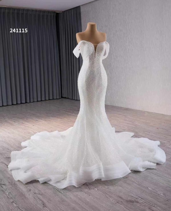 luxury model sexy long beading mermaid wedding dress 241115