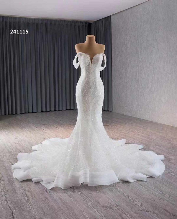 luxury model sexy long beading mermaid wedding dress 241115