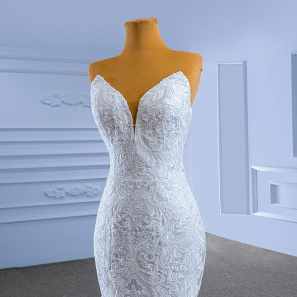 luxury model long mermaid sleeveless wedding dress 67471