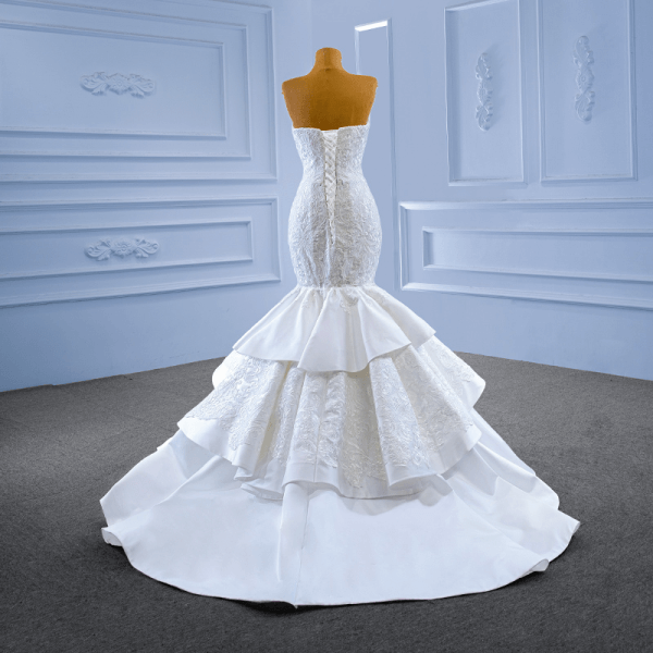 luxury model long mermaid sleeveless wedding dress 67471