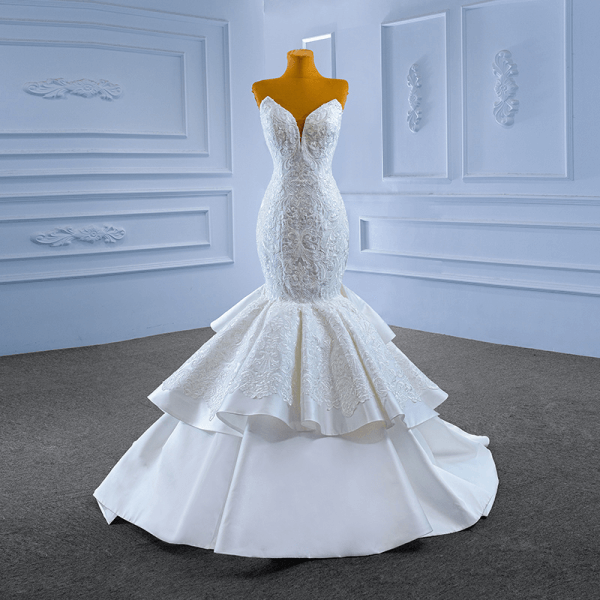 Luxury Model Long Mermaid Sleeveless Wedding Dress 67471
