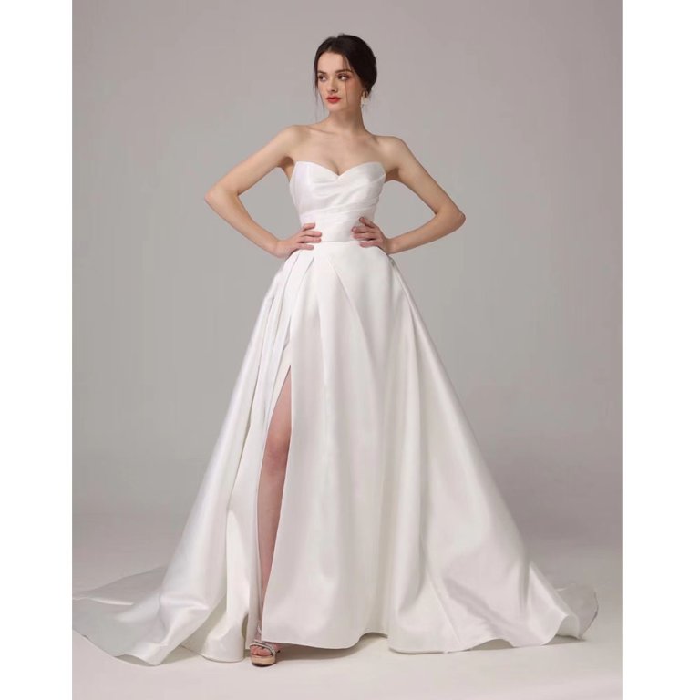 luxury model sexy stain elegant wedding dress mo003