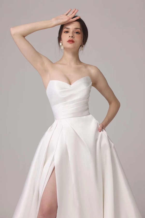 luxury model sexy stain elegant wedding dress mo003