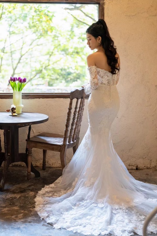 luxury model off the shouler mermaid wedding dress mo0020