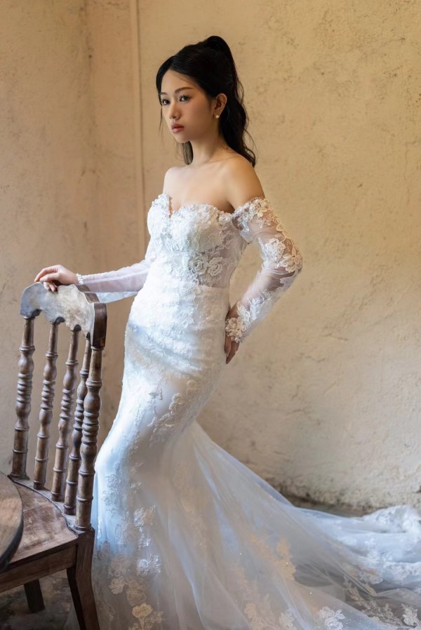 luxury model off the shouler mermaid wedding dress mo0020