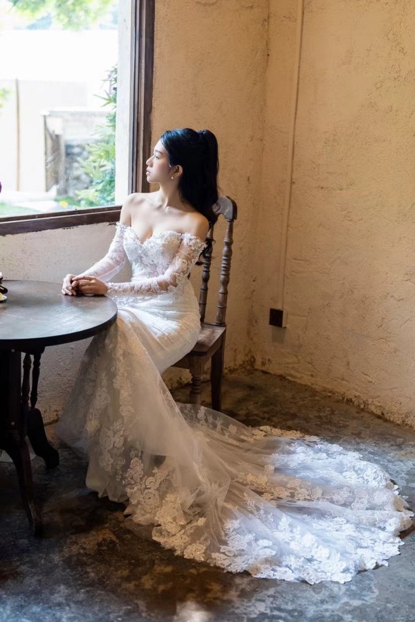 luxury model off the shouler mermaid wedding dress mo0020