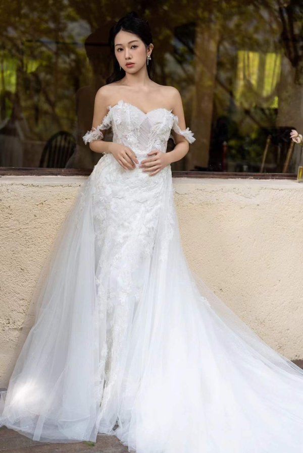 luxury model off the shouler mermaid wedding dress mo0021