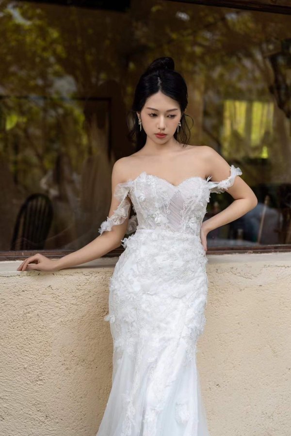 luxury model off the shouler mermaid wedding dress mo0021