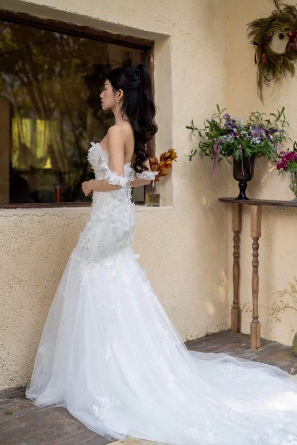 luxury model off the shouler mermaid wedding dress mo0021