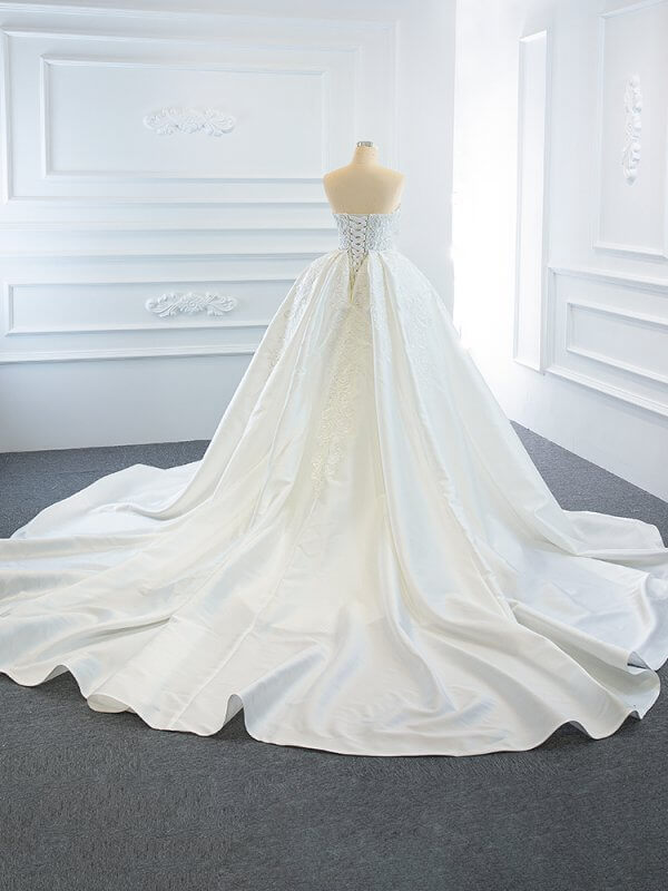 luxury model detachable train long mermaid wedding dress 66660