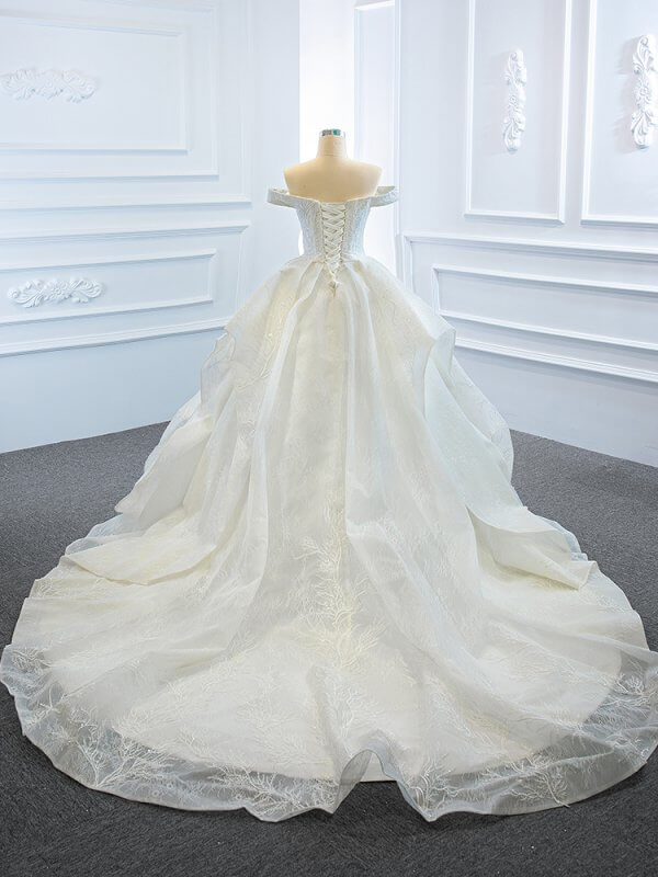 luxury model sleeveless long ball gown wedding dress 66755