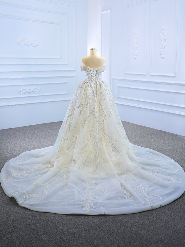 luxury model sleeveless ball gown wedding dress 66904