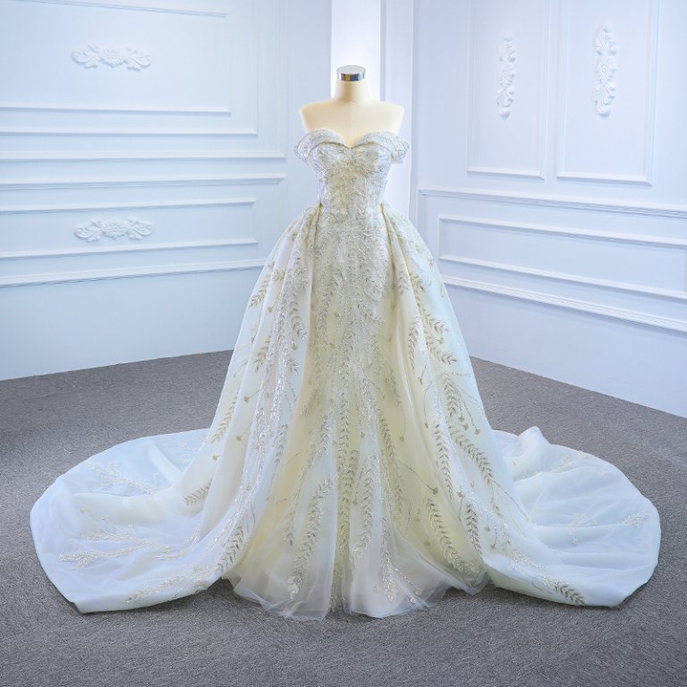 Luxury Model Off The Shoulder Sleeveless Mermaid Wedding Dress 66945