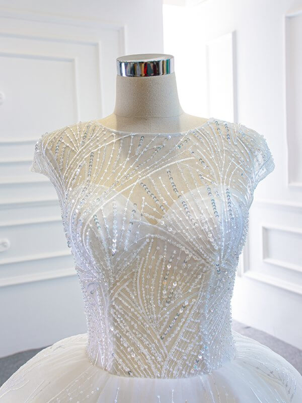 luxury model white long ball gown wedding dress 67016