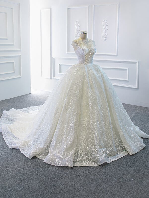 luxury model white long ball gown wedding dress 67016