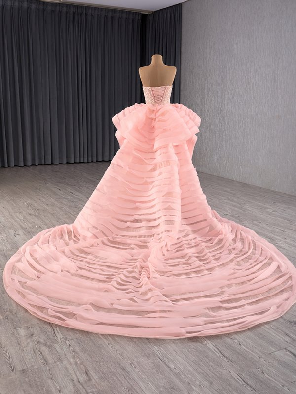 luxury model beading mermaid detachable strain formal evening dress prom gown 241114