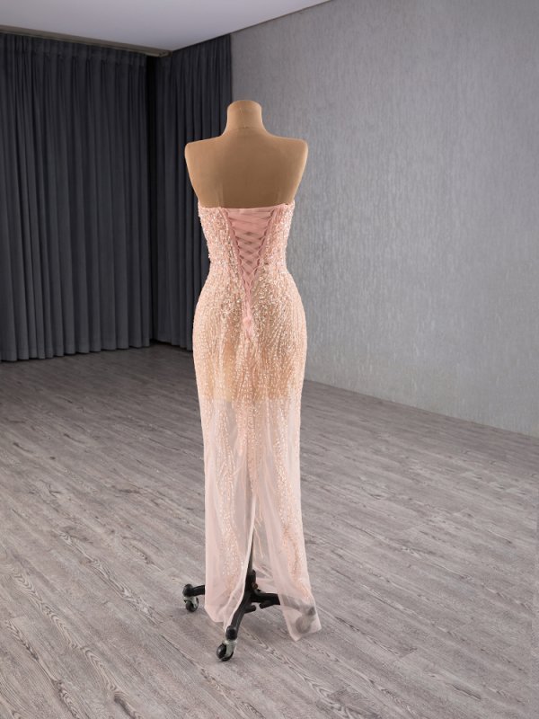 luxury model beading mermaid detachable strain formal evening dress prom gown 241114