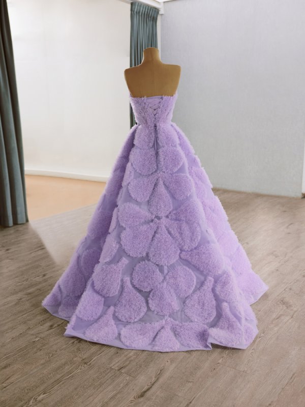 luxury model light purple tull a line formal evening dress prom gown 241129