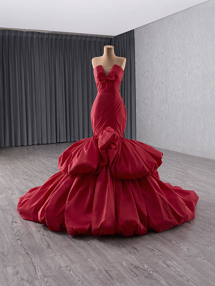 luxury model red long mermaid formal evening dress prom gown 241137