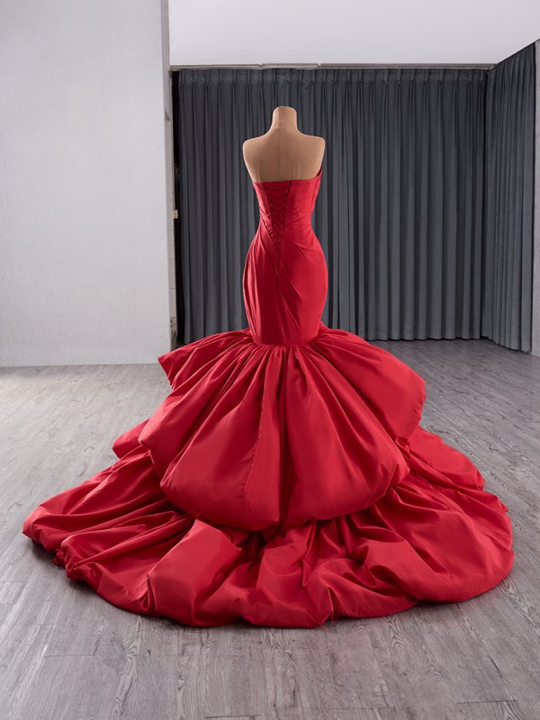 luxury model red long mermaid formal evening dress prom gown 241137
