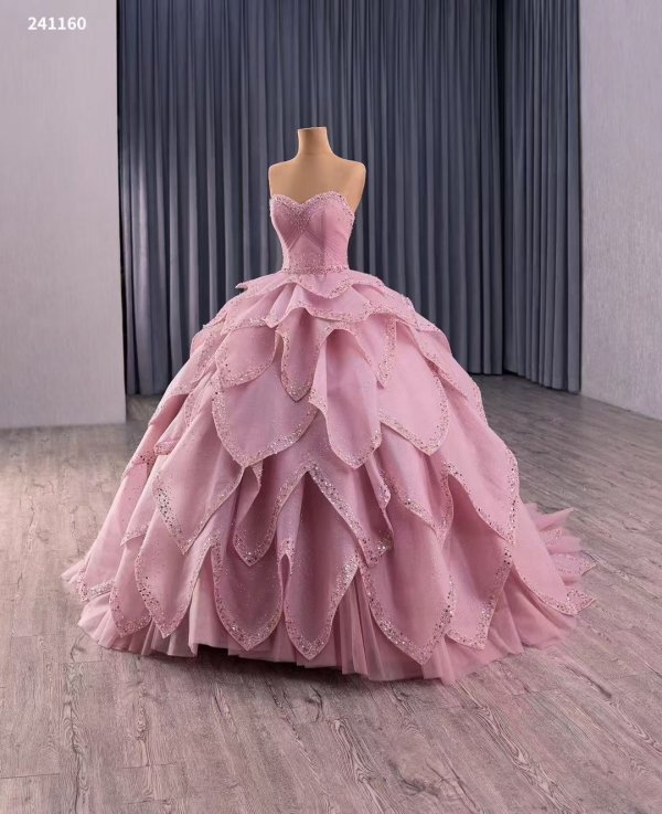 luxury model two ways of wearing long and short ball gown quinceanera dress 241160
