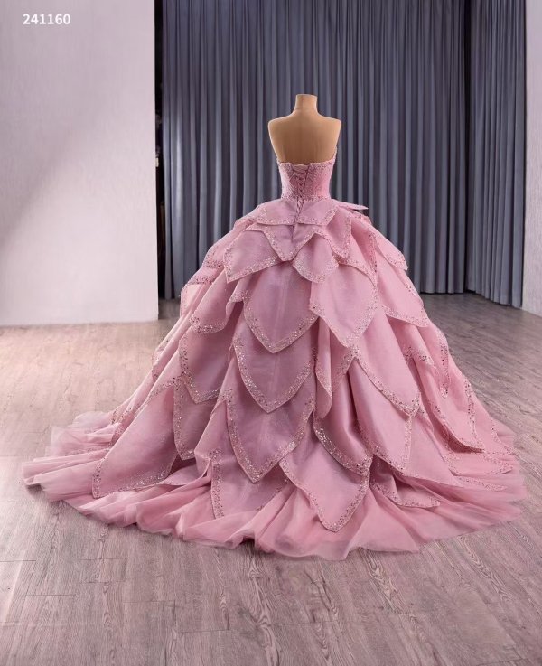 luxury model two ways of wearing long and short ball gown quinceanera dress 241160