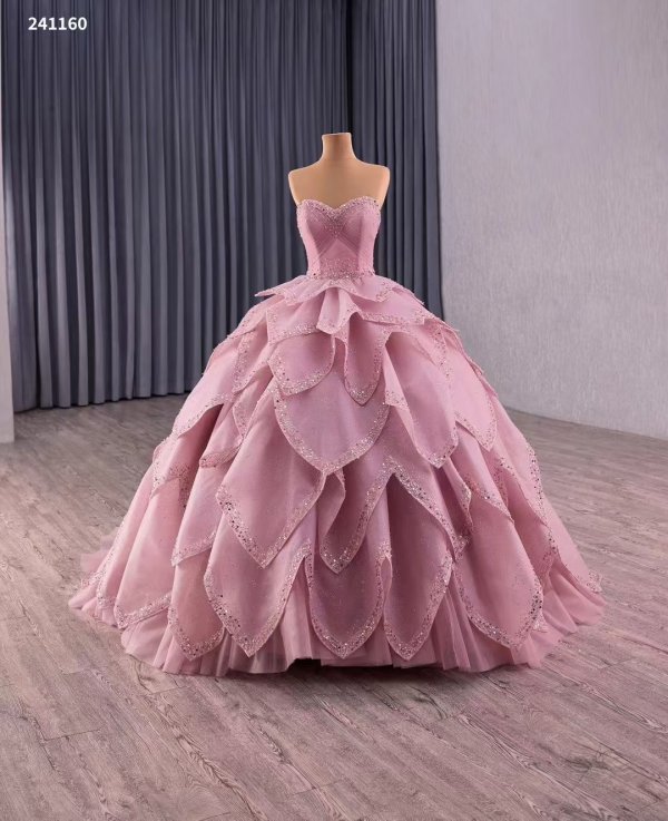 luxury model two ways of wearing long and short ball gown quinceanera dress 241160