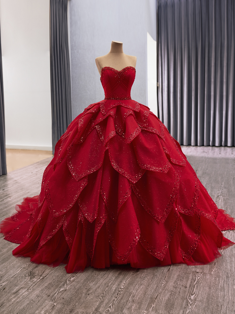 luxury model two ways of wearing long and short ball gown quinceanera dress 241160