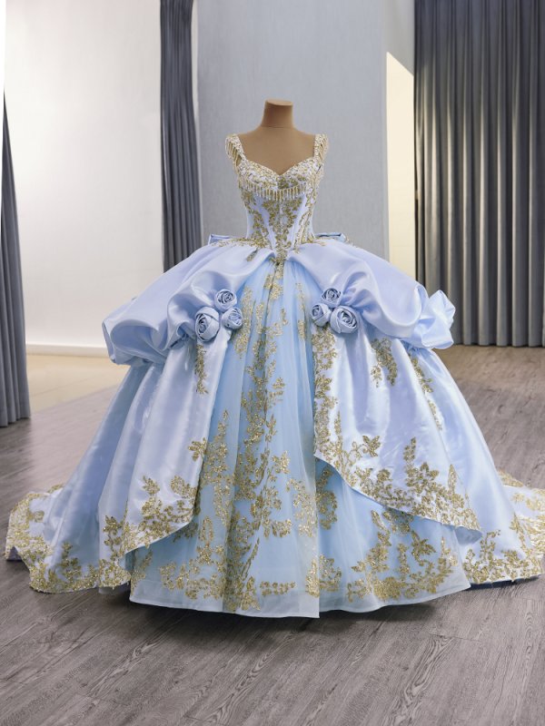 luxury model sweetheart sleeveless ball gown quinceanera dress 251023