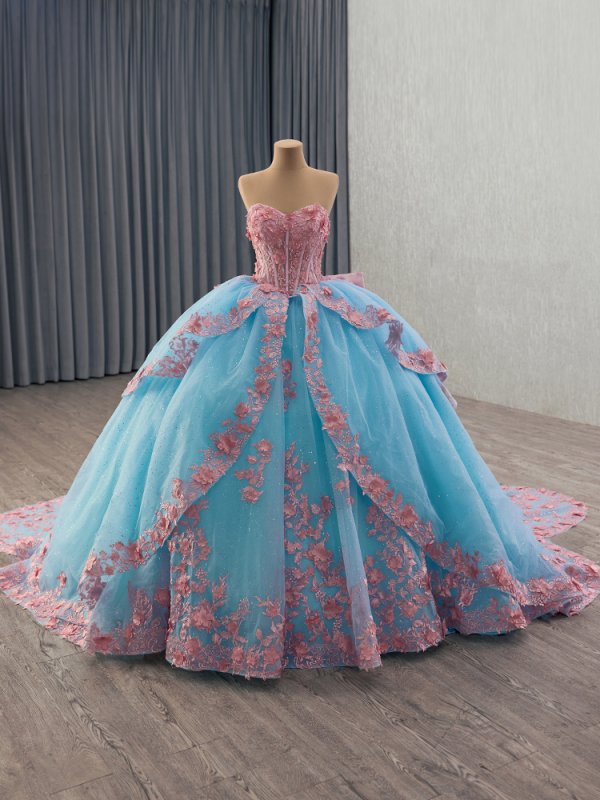 luxury model off the shoulder long sleeve ball gown quinceanera dress 251026