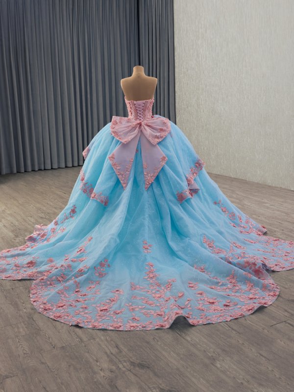luxury model off the shoulder long sleeve ball gown quinceanera dress 251026