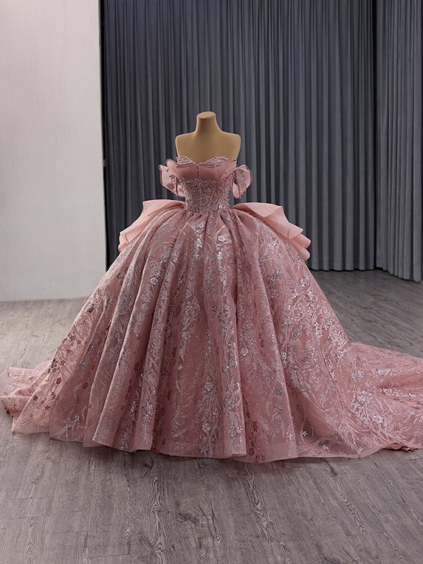 luxury model off the shoulder ball gown quinceanera dress 251028