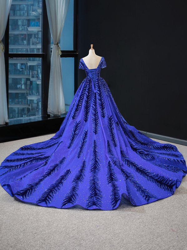 luxury model royal blue mermaid mermaid formal evening dress prom gown 66855