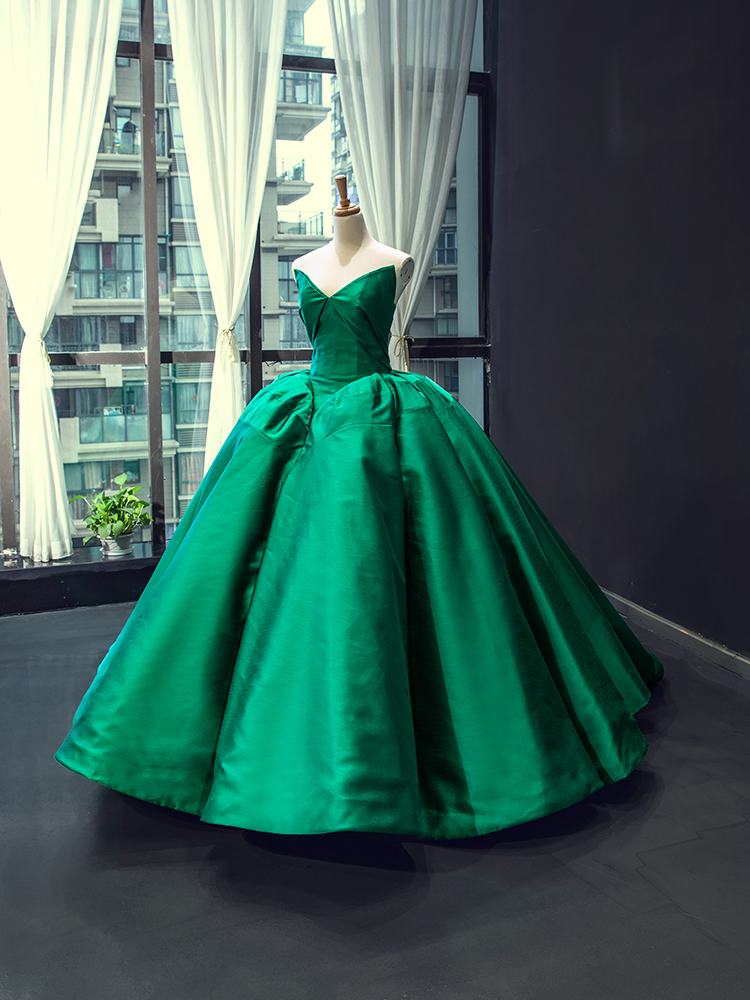 luxury model green v neck sleeveless ball gown prom quinceanera dress 67855